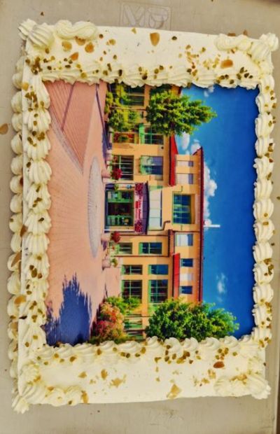 Torte mit Bild des Hauses
